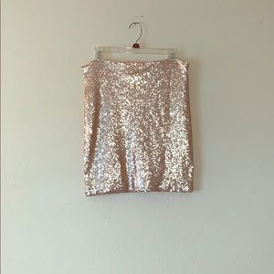 Sequin Rose Gold Mini Skirt